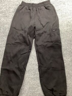 Men's Black Fleece Joggers with Zippered Thigh Pocket